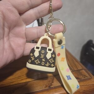 New Black and Cream Keychain & Bag Charm
